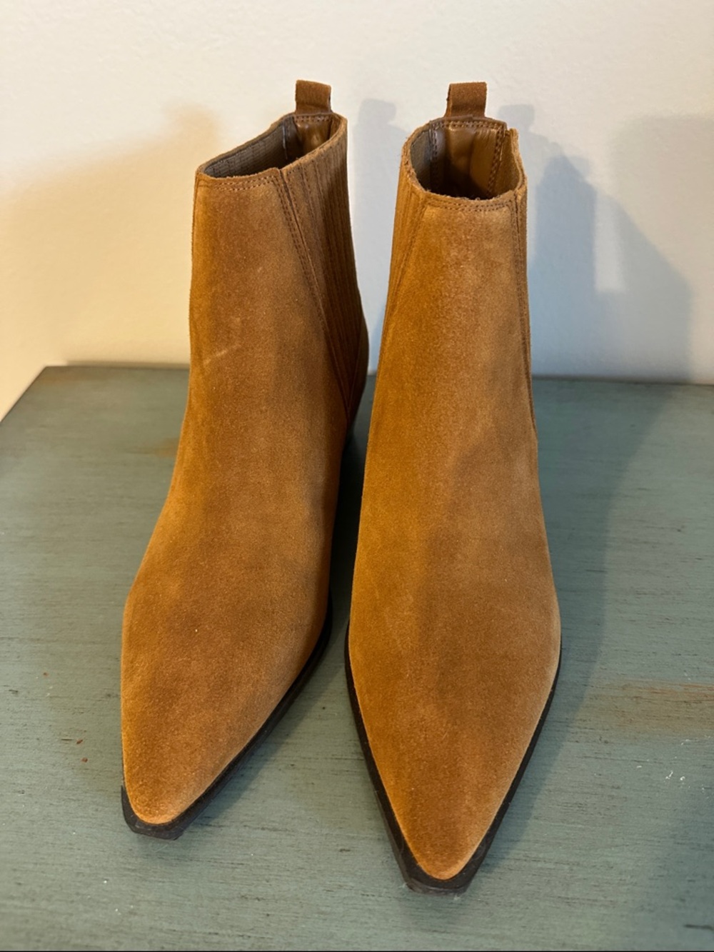 NEW Marc Fisher Tan Suede Pointed Ankle Booties - Picture 2 of 7